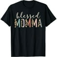 thumbnail image 1 of Blessed Momma Cute Leopard Print T-Shirt, 1 of 7