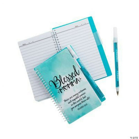 Blessed Momma Spiral Notebooks with Pen, Mother's Day, Stationery, 12 Pcs