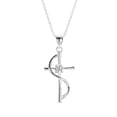 thumbnail image 1 of Dicksons Blessed Mother CZ Cross Curved Sash Silver Plated 18 Inch Women's Necklace on Presentation Card, 1 of 2