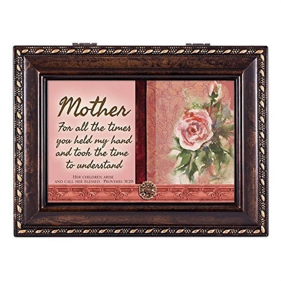 Blessed Mother Darkwood Finish Jewelry Music BoxPachelbels Canon in D