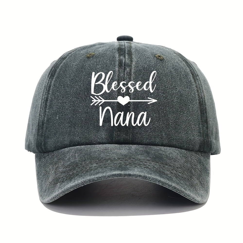 Blessed Nana Print Baseball Cap Classic Solid Color Slogan Hat Vintage Washed Distressed Dad Hats For Women Men Walmart