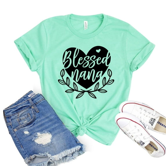 Blessed Nana Shirt Mother's Day Gift Women's Family Tee Pregnancy Shirts Grandparents T-shirt Gigi Tshirt