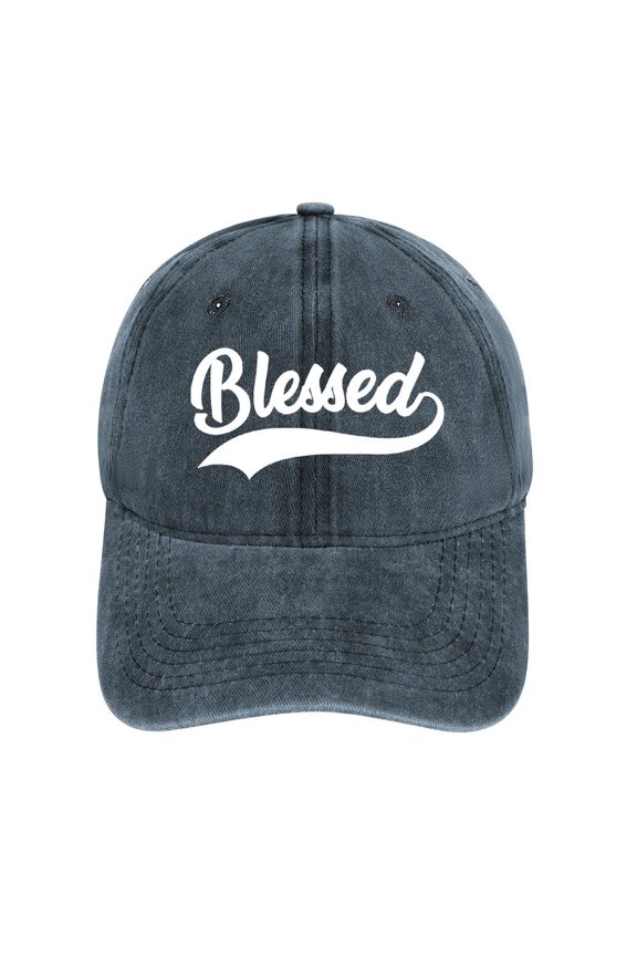 Blessed Navy Baseball Cap for Men Women, Adjustable Snapback Hats Cotton Hat