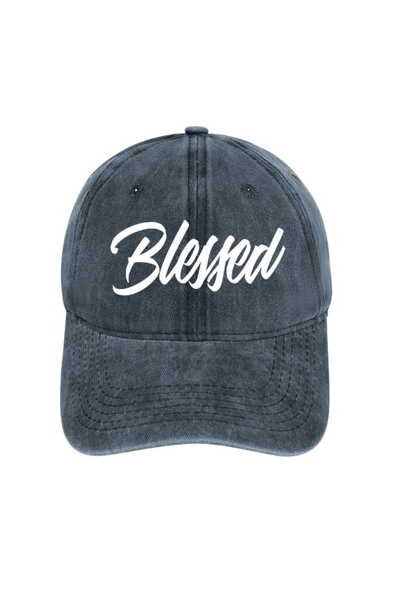 Blessed Navy Baseball Cap for Men Women, Adjustable Snapback Hats Cotton Hat
