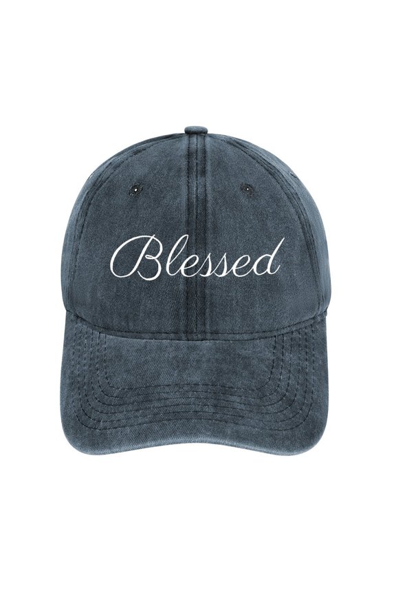 Blessed Navy Baseball Cap for Men Women, Adjustable Snapback Hats Cotton Hat