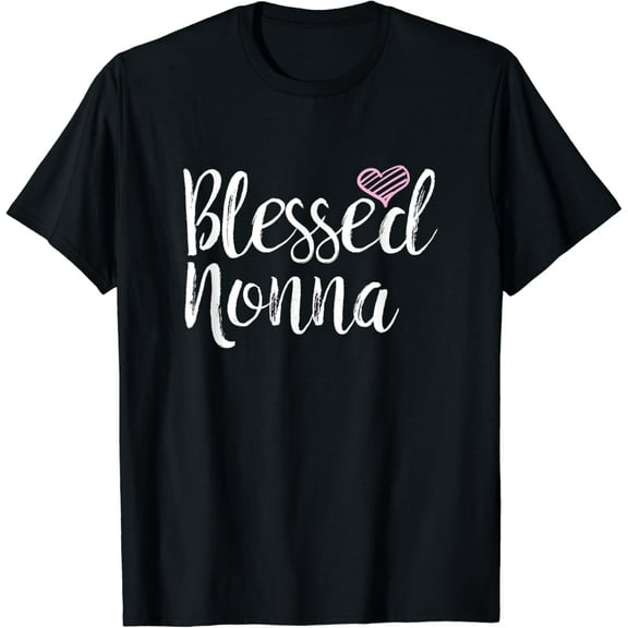 Blessed Nonna Funny Creative Graphic T-Shirt - grandma gifts