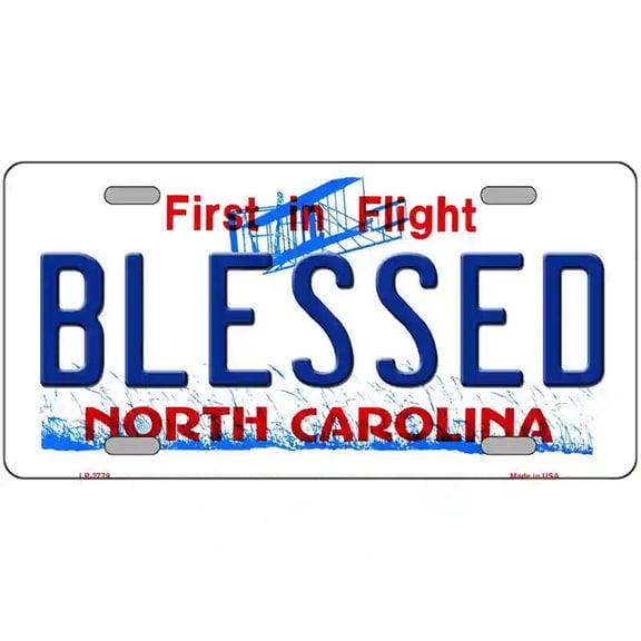 Blessed North Carolina Metal Novelty License Plate 24" x 12" Large