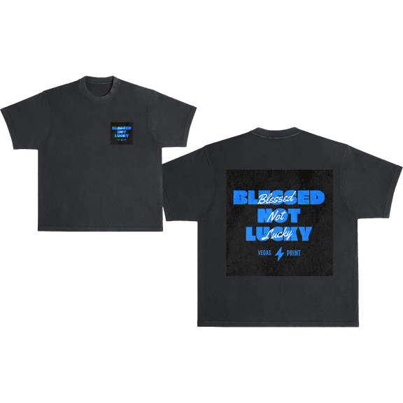 Vegas Print Collective Blessed Not Lucky Casual T-Shirt, Men's S