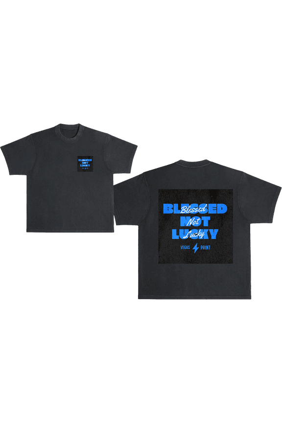 Blessed Not Lucky Men's Casual Crew Neck Short Sleeve T-Shirt, Size M