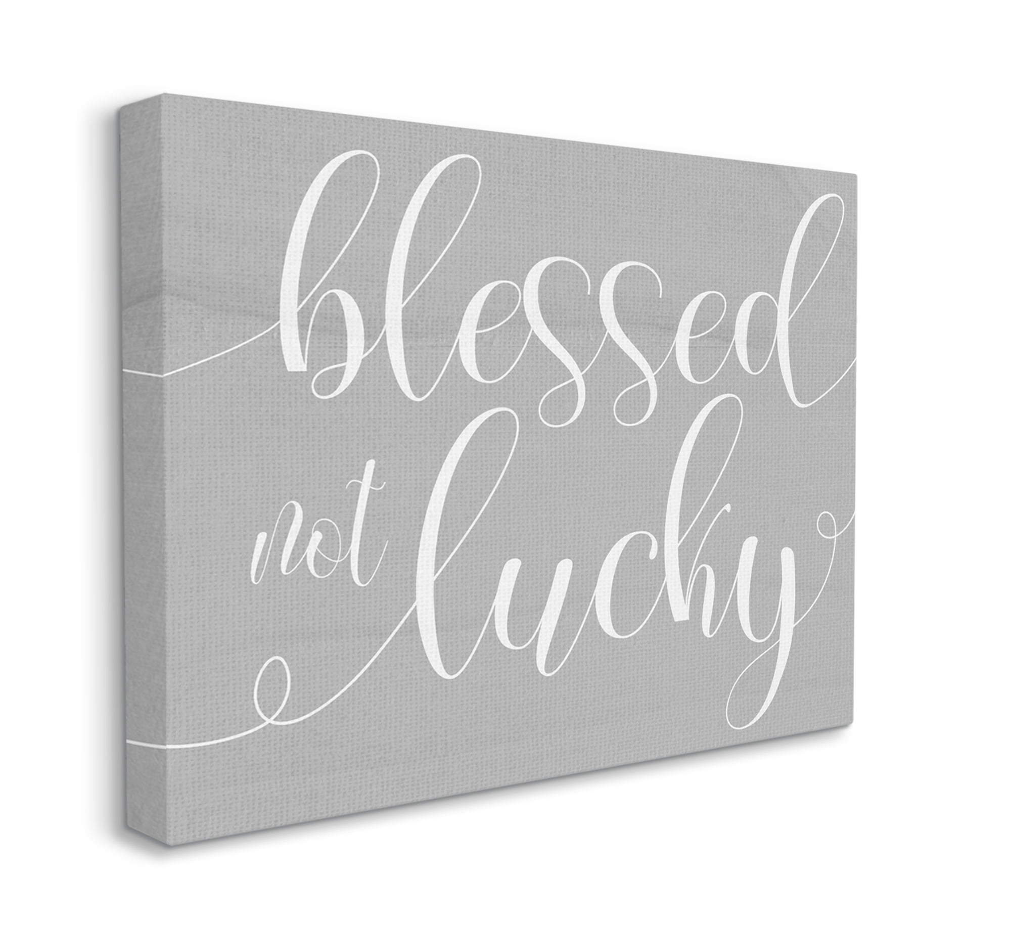 Blessed Not Lucky Quote Soft Cursive Typography 30 in x 24 in Drawing Canvas Art Print, by Stupell Home Décor