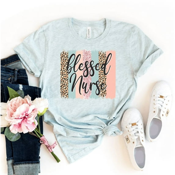 Blessed Nurse T-shirt Appreciation Tshirt Women's Healthcare Tee Stethoscope Shirt Nursing Shirts Christmas Gift For Rn Medical Top