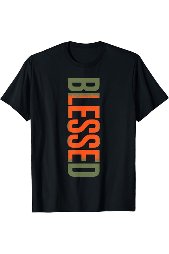 Blessed Olive Army Solar Orange Color Match God Blessed T-Shirt