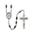 thumbnail image 1 of Blessed Pier Giorgio Frassati Silver-Plated Rosary 8x5mm Black Onyx Beads Crucifix Size 1 3/4 x 1 medal charm, 1 of 1