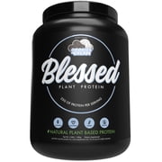 Blessed Vegan Protein Powder - Plant Based Protein Powder Meal Replacement Protein Shake, 23g of Pea Protein Powder, Dairy Free, Gluten Free, Soy Free, No Sugar Added, 30 Servings Cookies & Cream