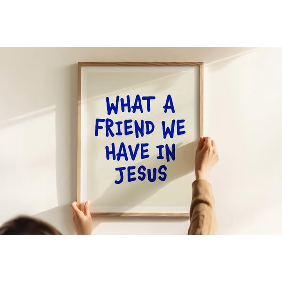 How Blessed Are We Poster - Christian Wall Art, Jesus Print Horizontal, Stripes Print (Sage Green/Beige) Warm Present Vintage UNFRAMED Poster Size 24x36