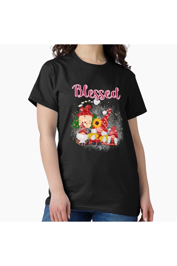 Blessed Red Gnomes Cute Christmas Festive Holiday Scandinavian Unisex T-Shirt, up to size 5XL