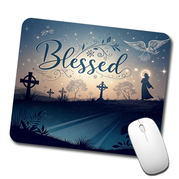 Blessed Religious Crosses Mouse Pad Low Profile Gaming Mat