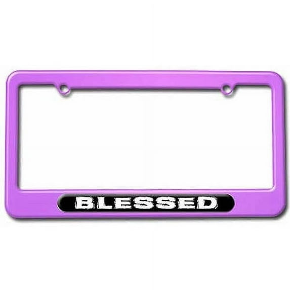 Blessed, Religious License Plate Tag Frame, Multiple Colors