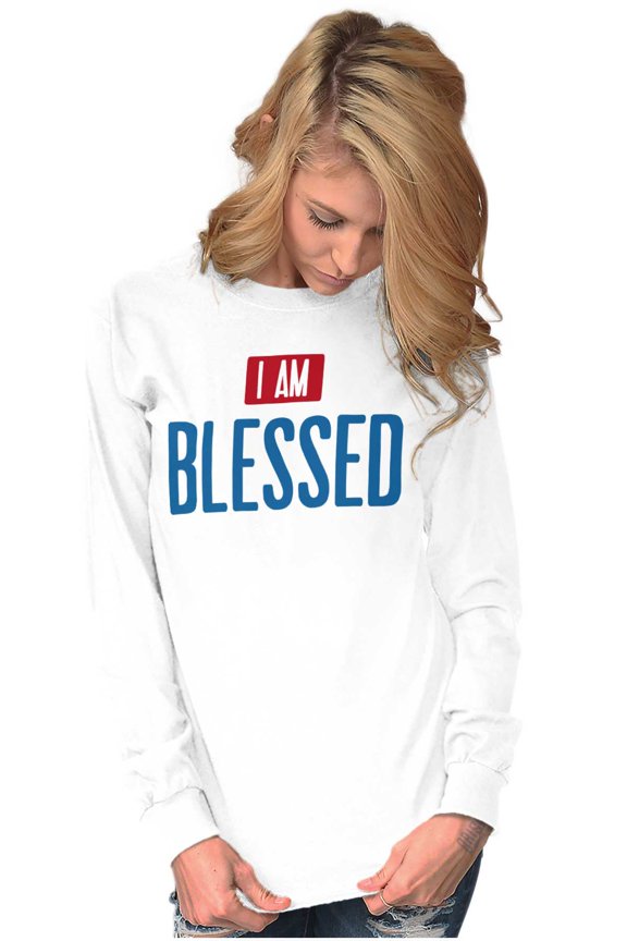 Blessed Religious Love Jesus Christ Long Sleeve TShirt Men Women Brisco Brands S