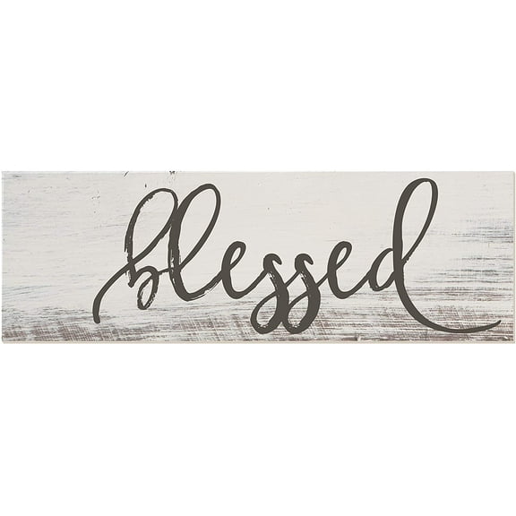 Blessed Rustic Wood Farmhouse Wall Sign 10x30