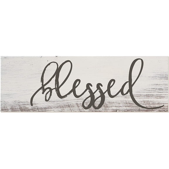Blessed Rustic Wood Farmhouse Wall Sign 8x24