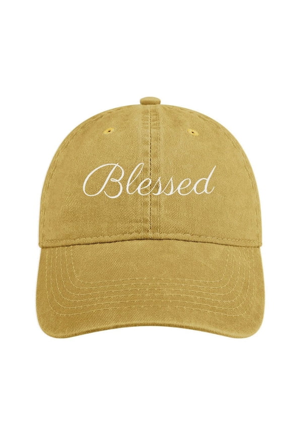 Blessed Sand Colour Baseball Cap for Men Women, Adjustable Snapback Hats Cotton Hat