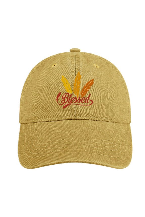 Blessed Sand Colour Baseball Cap for Men Women, Adjustable Snapback Hats Cotton Hat