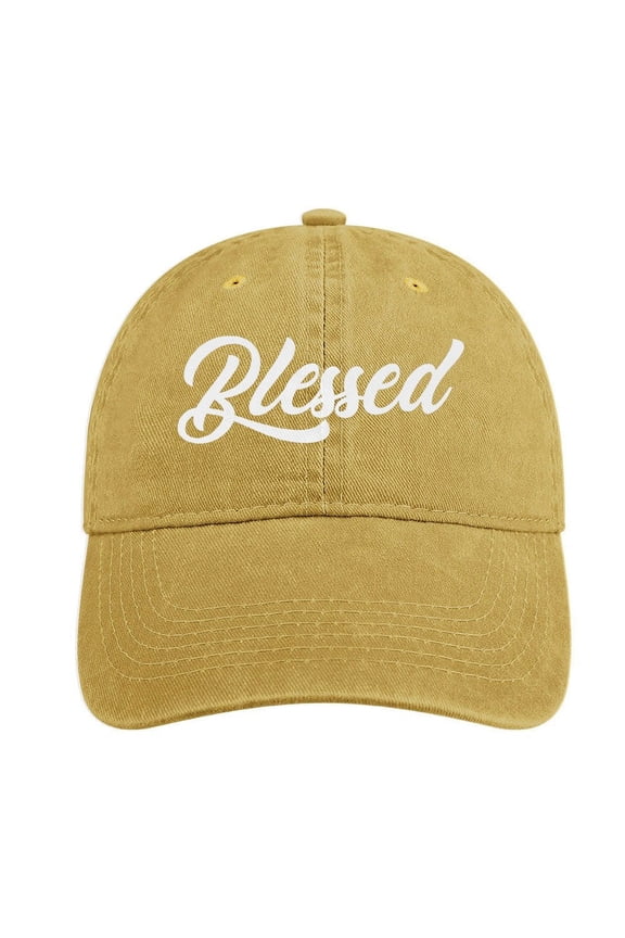 Blessed Sand Colour Baseball Cap for Men Women, Adjustable Snapback Hats Cotton Hat