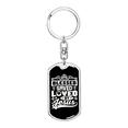 thumbnail image 1 of Blessed Saved Loved Stainless Steel or 18k Gold Premium Swivel Dog Tag Keychain, 1 of 10