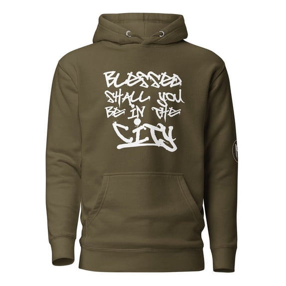 Blessed Shall You Be In The City & Field I Unisex Hoodie I Unisex Hoodie, Military Green