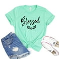 thumbnail image 1 of Blessed Shirt Bible Verse Tee Women's Christian T-shirt Jesus Tshirt Church Shirts Baptism Gift, 1 of 3