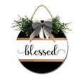 thumbnail image 1 of Blessed Sign Front Door Porch Decorations, Round Rustic Wood Hanging Sign for Farmhouse Porch Outdoor Home Holiday Front Door Sign Decor, 1 of 5
