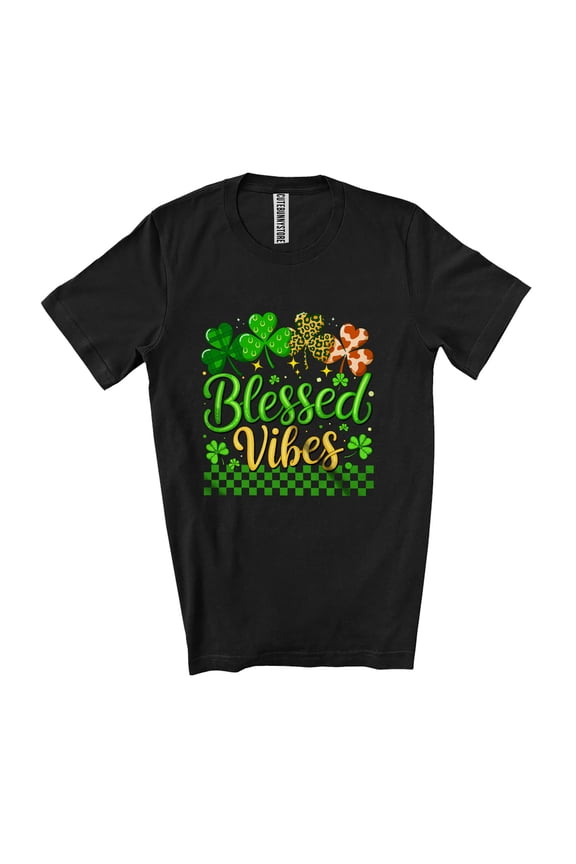 Blessed; St. Patrick's Day Leopard Plaid Shamrocks; Women Girl Irish Family Unisex T-Shirt