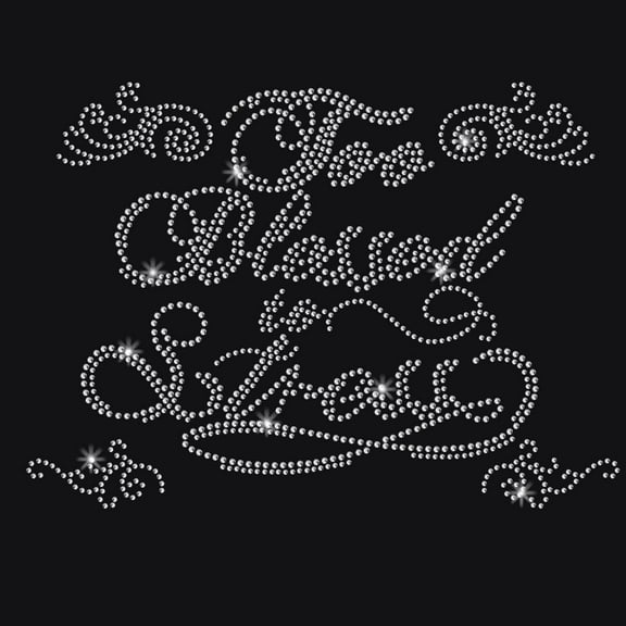 Too Blessed to Stress Rhinestone Iron on Hotfix Heat Transfer Decal Bling Rhinestone Decals Rhinestone Heat Transfer Patch Clothing Repair Applique for T-Shirt Clothing Pants Bags for DIY