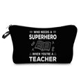 Blessed Teacher Portable Cosmetic Bag Best Gift Zipper Beauty Case