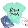 thumbnail image 1 of Blessed Teacher T-shirt Women's School Shirt Appreciation Shirts Kindergarten Tshirt Christmas Gift Preschool Tee, 1 of 3