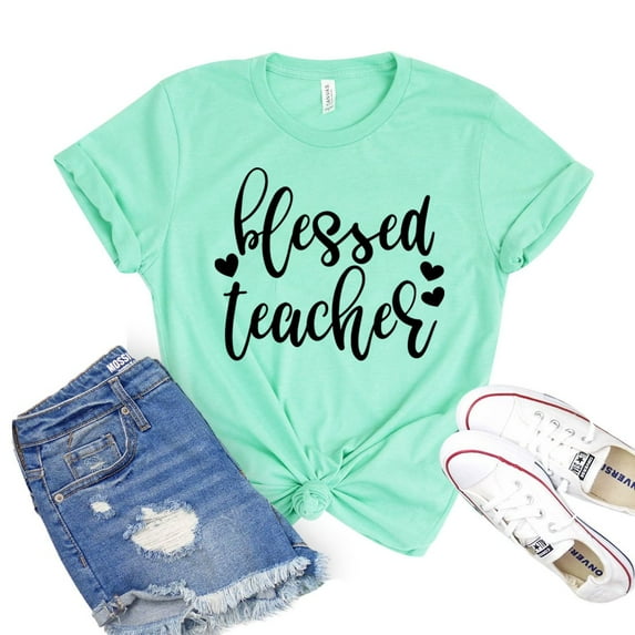 Blessed Teacher T-shirt Women's School Shirt Appreciation Shirts Kindergarten Tshirt Christmas Gift Preschool Tee