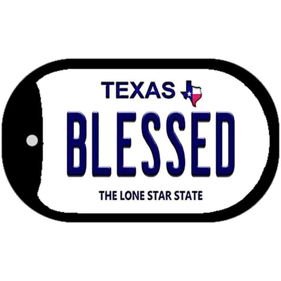 Blessed Texas Novelty Metal Dog Tag Necklace DT-9402 2" x 1" Dog Tag (DT)