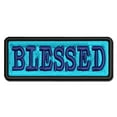 thumbnail image 1 of Blessed Text Applique Multi-Color Embroidered Hook & Loop Patch - 3.5 Inch Large, 1 of 5