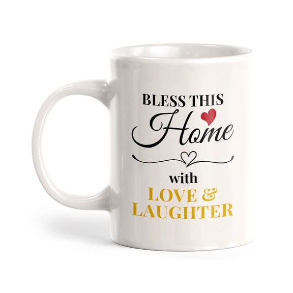 Blessed This Home With Love & Laughter 11oz Plastic Coffee Mug | Cute Funny Cups