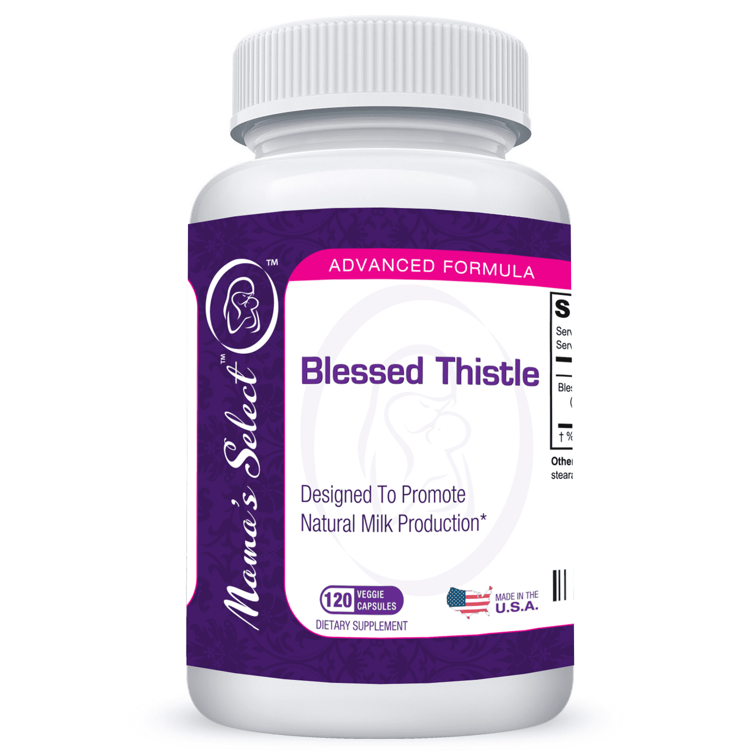 MOTHER'S SELECT Blessed Thistle by Mama's Select Breastfeeding Supplement, High Potency Vegan Capsules Promote Increased Lactation, 120 Capsules!
