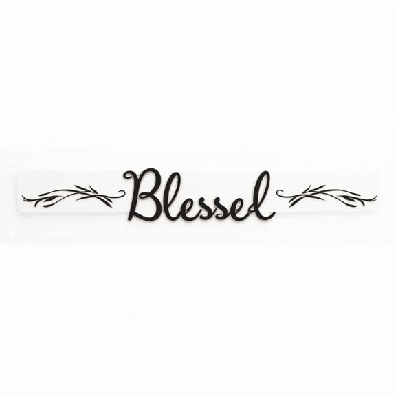 Blessed Tin Decor 16*4 Inches "Blessed" Home/Office Wall Art - Retro Faith Accent, Gratitude Decor, Home Metal Sign