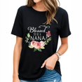 thumbnail image 1 of Blessed To Be A Nana With Pink Flowers Women's Plus Size T Shirt Black, 1 of 4
