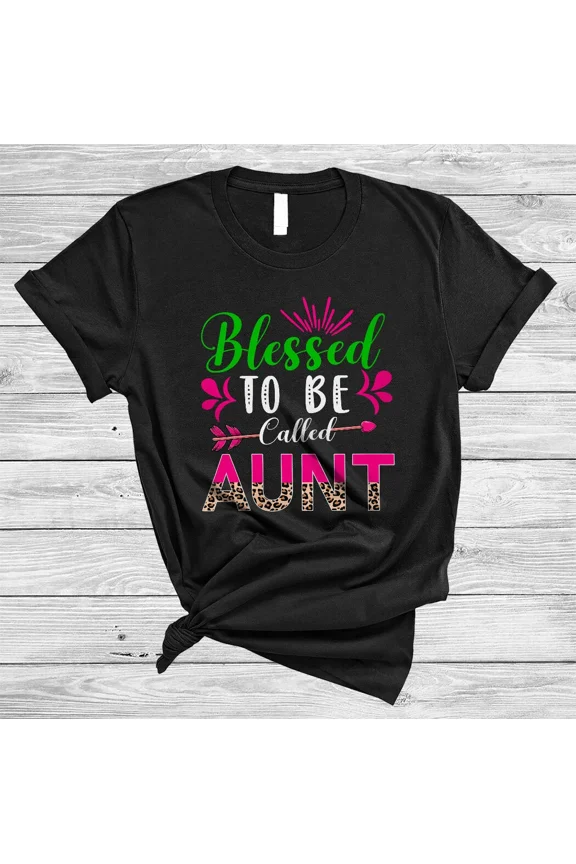 Blessed To Be Called Aunt Funny Happy Mother's Day Leopard Family T-Shirt, Mug