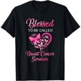 thumbnail image 1 of Blessed To Be Called Breast Cancer Survivor Pink Butterfly T-Shirt, 1 of 4