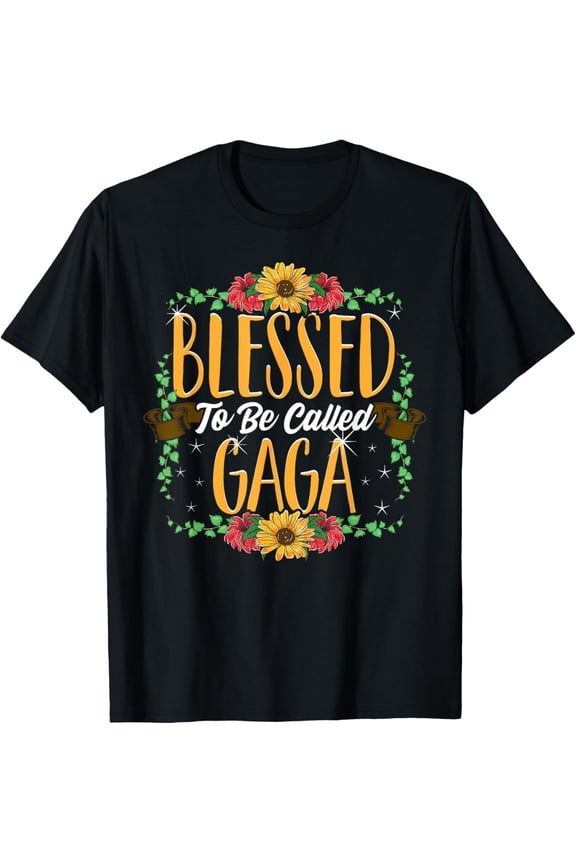 Blessed To Be Called Gaga Sunflower Floral Women's T-Shirt Retro Grandmother Gift Tee