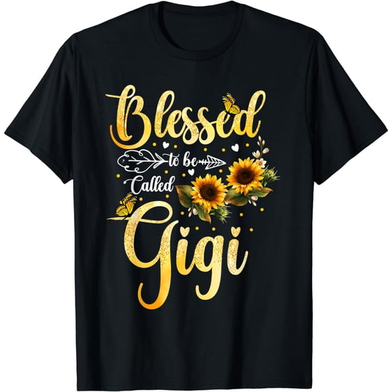 Blessed To Be Called Gigi Sunflower Butterfly Mothers Day T-Shirt