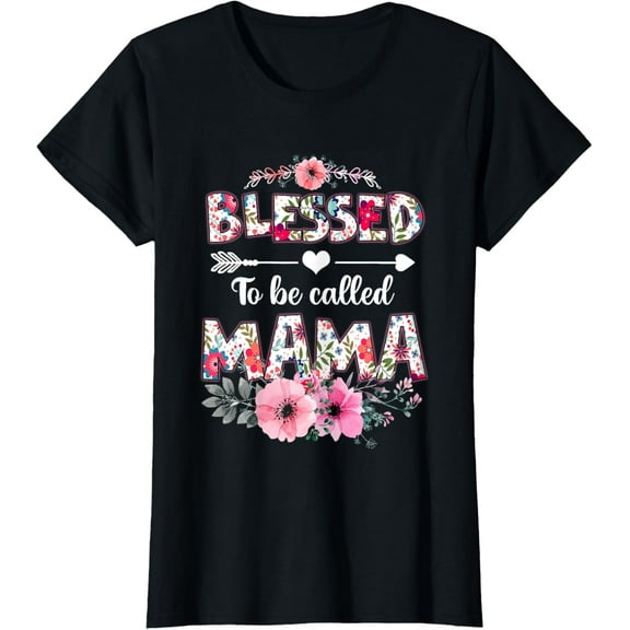 Blessed To Be Called Mama Shirt Funny Mama Mother's Day T-ShirtMen and women, Black T-shirt, size: Extra large S-4XL