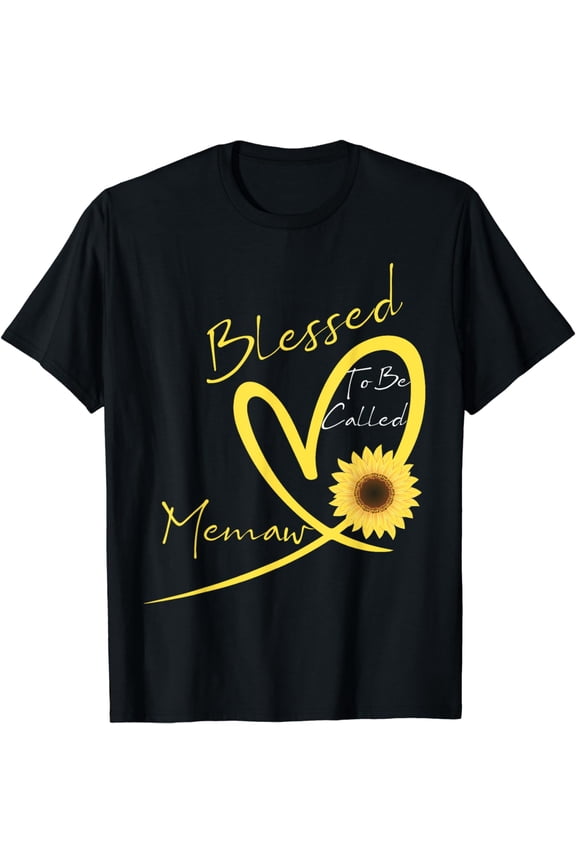 Blessed To Be Called Memaw Sunflower Heart T-Shirt