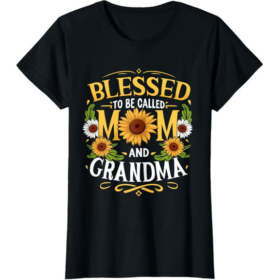 Blessed To Be Called Mom And Grandma Mothers Day T-ShirtMen and women, Black T-shirt, size: Extra large S-4XL